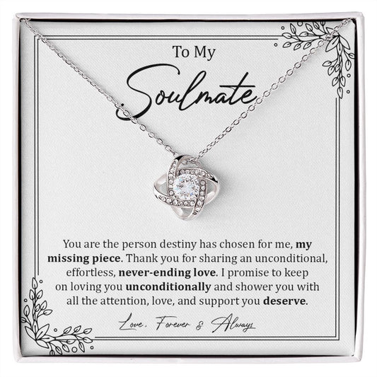 My Soulmate | You're the missing piece -  Love Knot Necklace